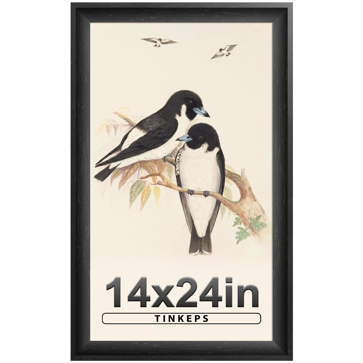 Tinkeps 14x24 black poster frame front view for wall display