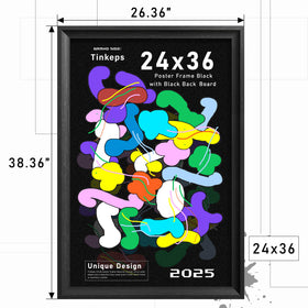 Tinkeps frame features a black back board for secure poster mounting.