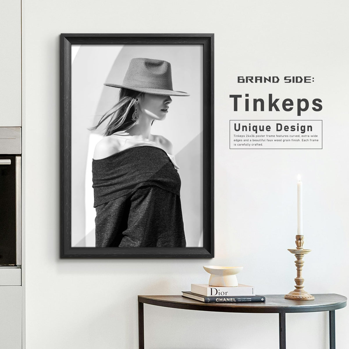 Tinkeps curved-edge design adds subtle elegance to decor.