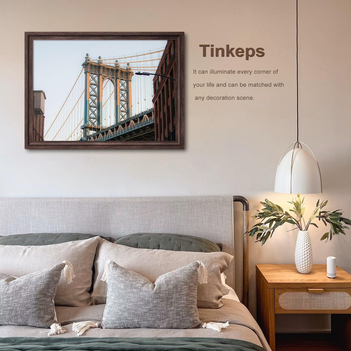 Tinkeps engineered wood frame provides a sturdy back board