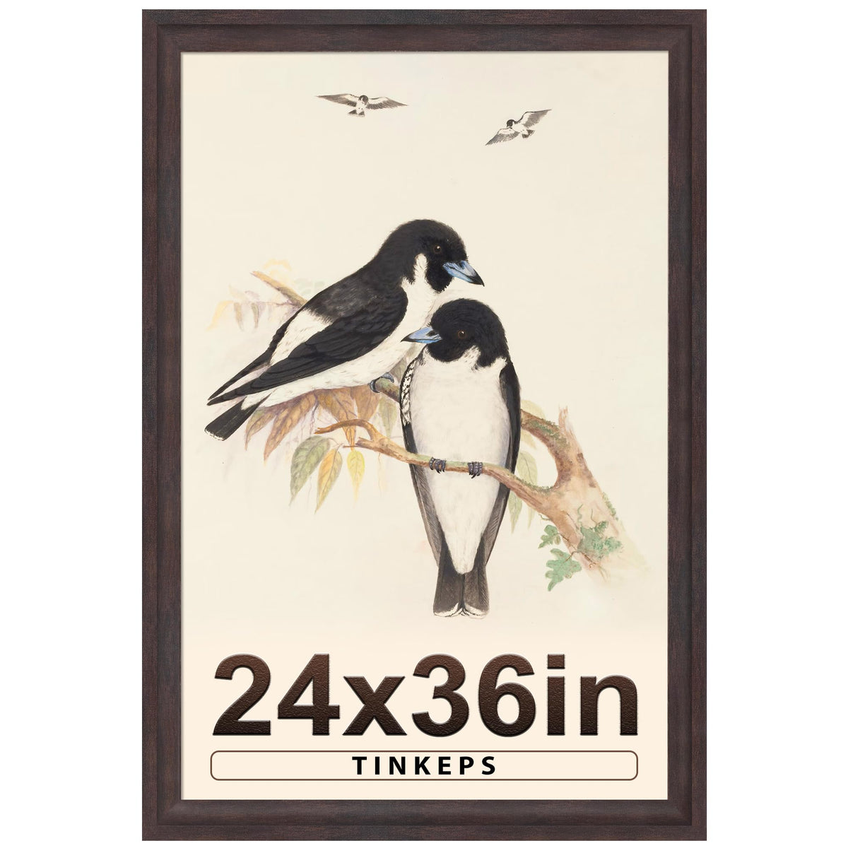 Tinkeps walnut 24x36 poster frame curved edges enhances gallery wall presentation