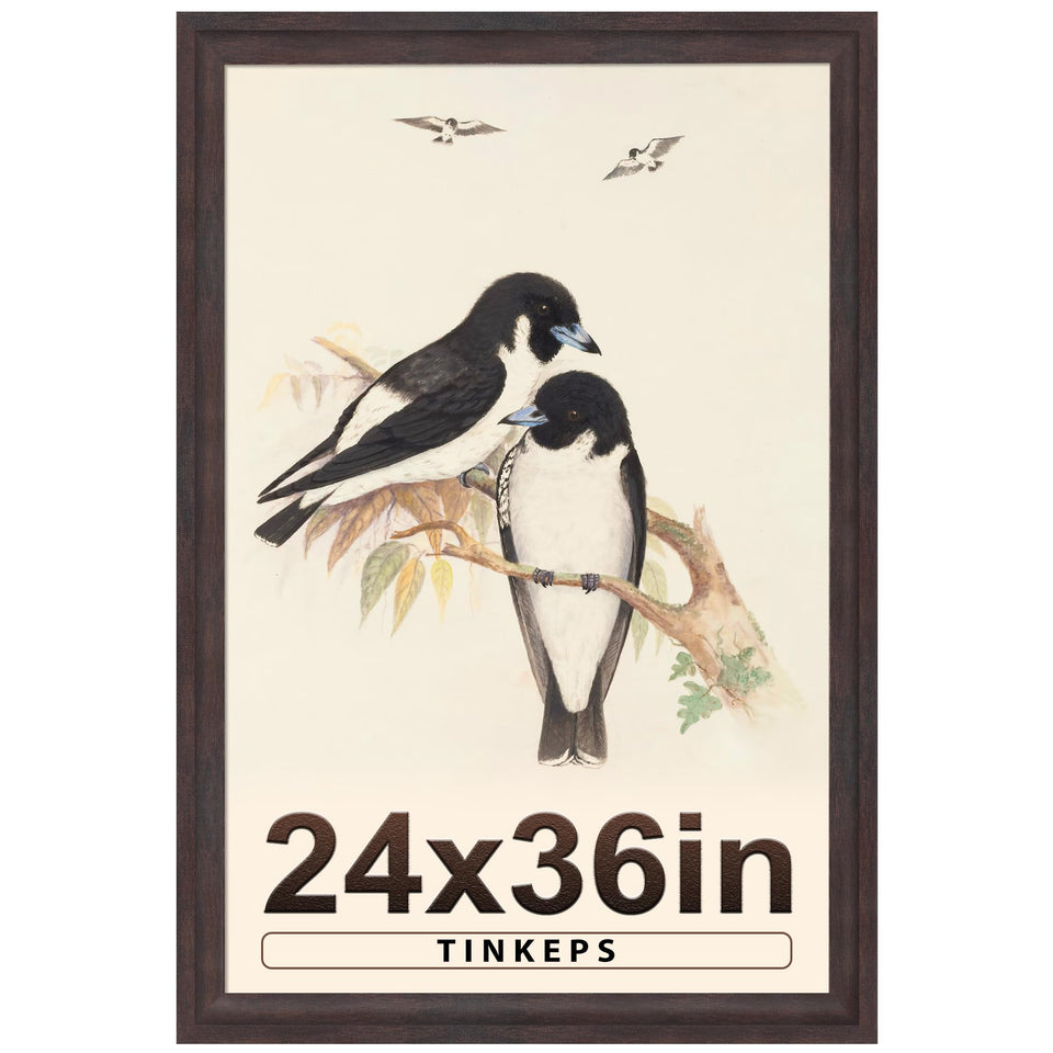 Tinkeps walnut 24x36 poster frame curved edges enhances gallery wall presentation