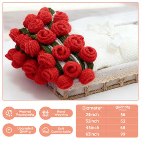 Tinkllicoy crochet rose detail highlights hand-crafted texture and floral charm.