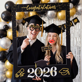 Tinlade black and gold design matching graduation decor and gowns