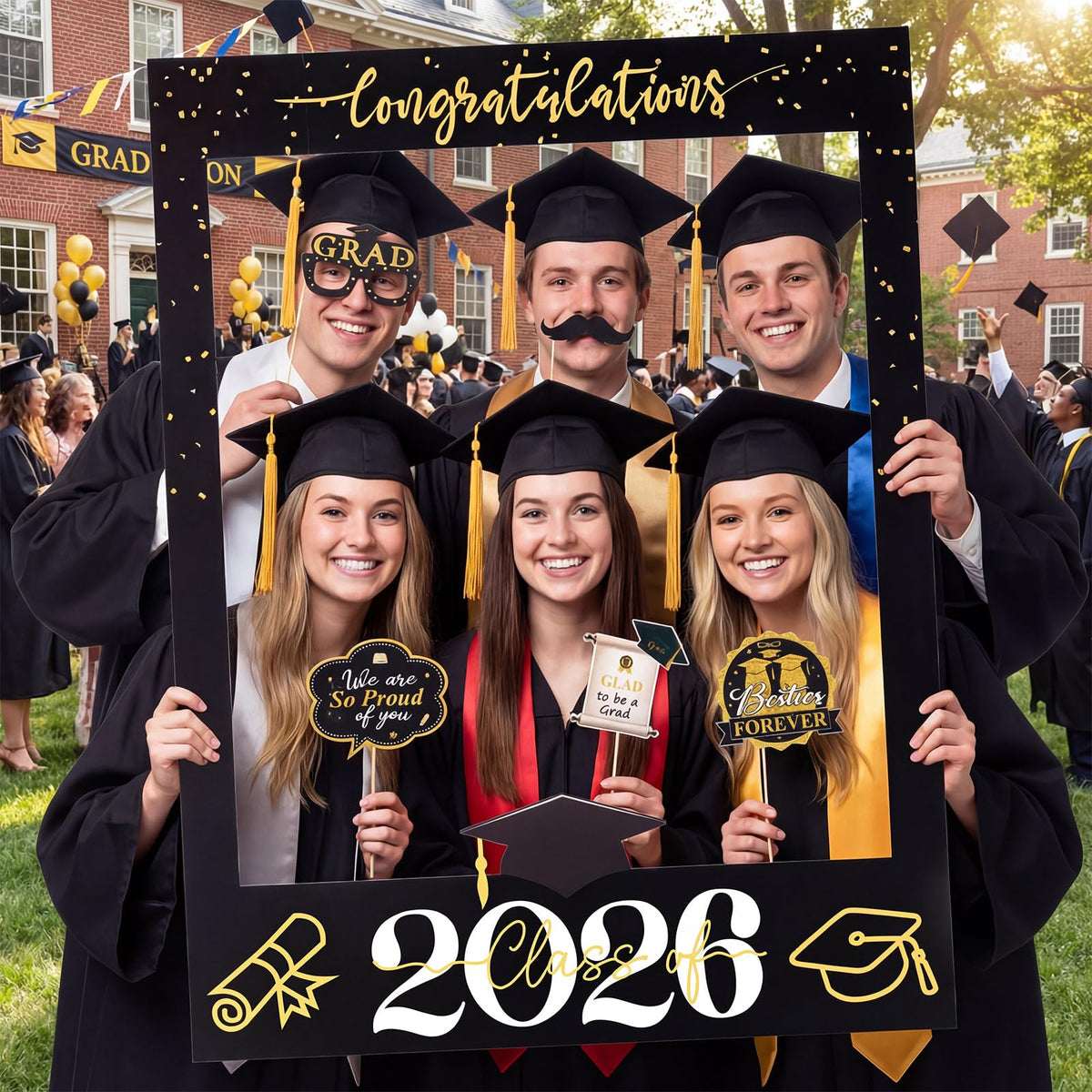Tinlade 33x25 inch graduation frame for large group photos during celebrations