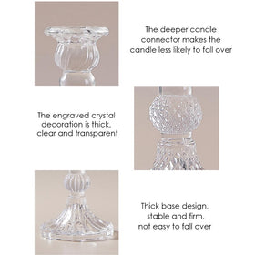 TinMix Glass Candlestick Set 6 hexagonal style adds modern elegance