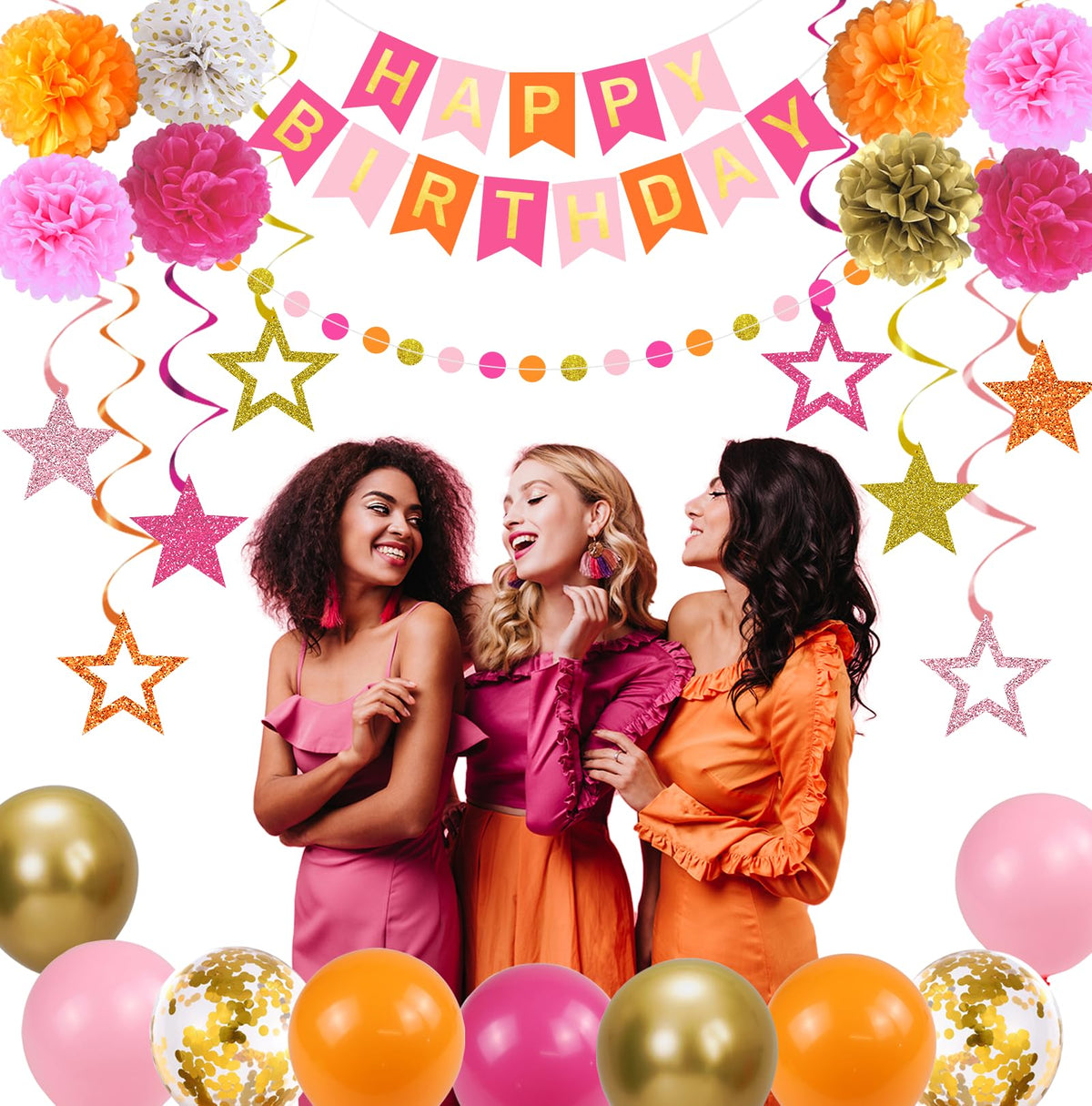 Tintisfafa pink-orange backdrop adds wall color and photo-ready depth