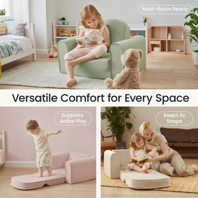 Tiny Land beige sofa side pockets keep toys organized