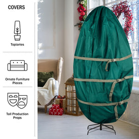 Full-length zipper enables easy drape and removal of the tree cover.
