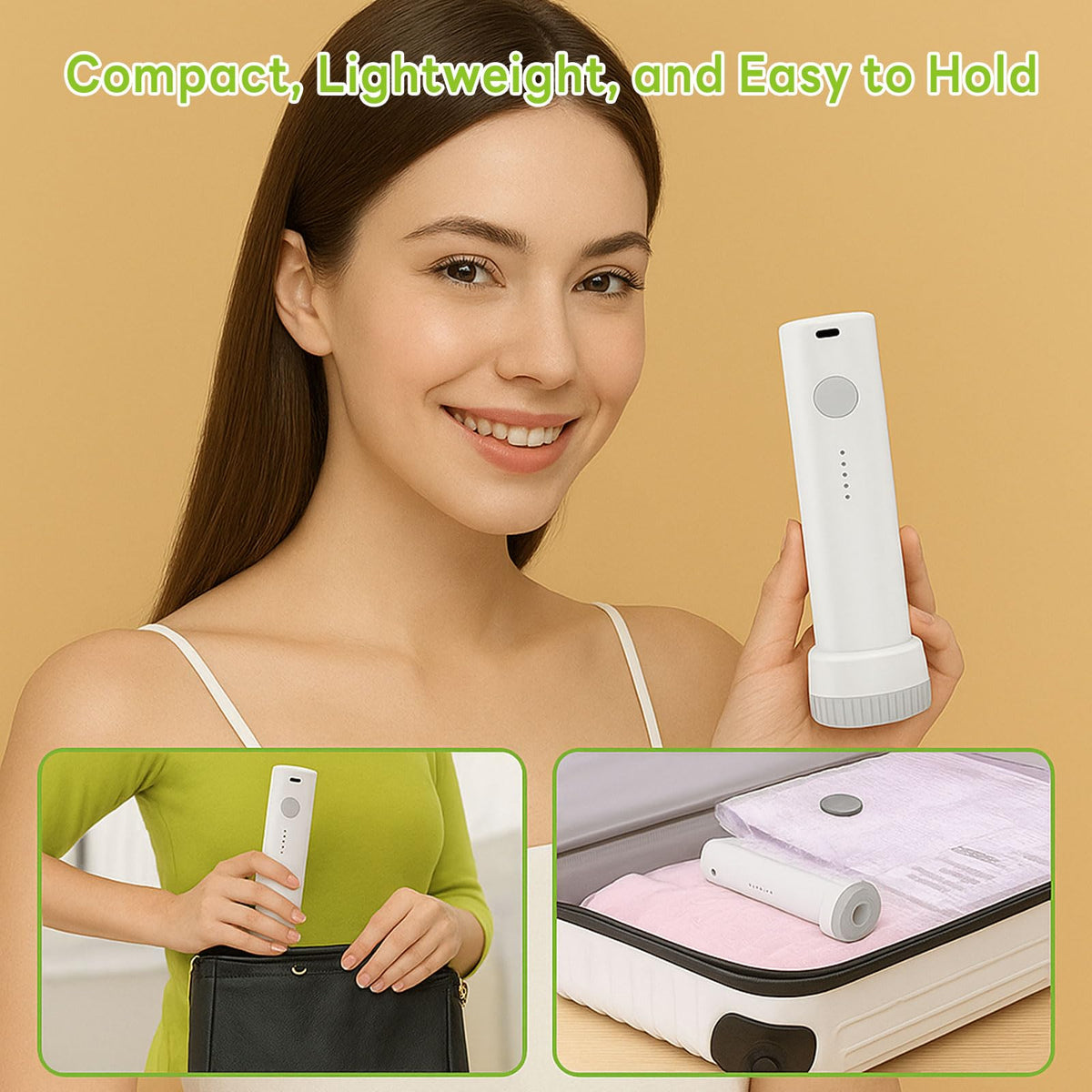 Tinzum USB electric pump powers cordless sealing for travel use.
