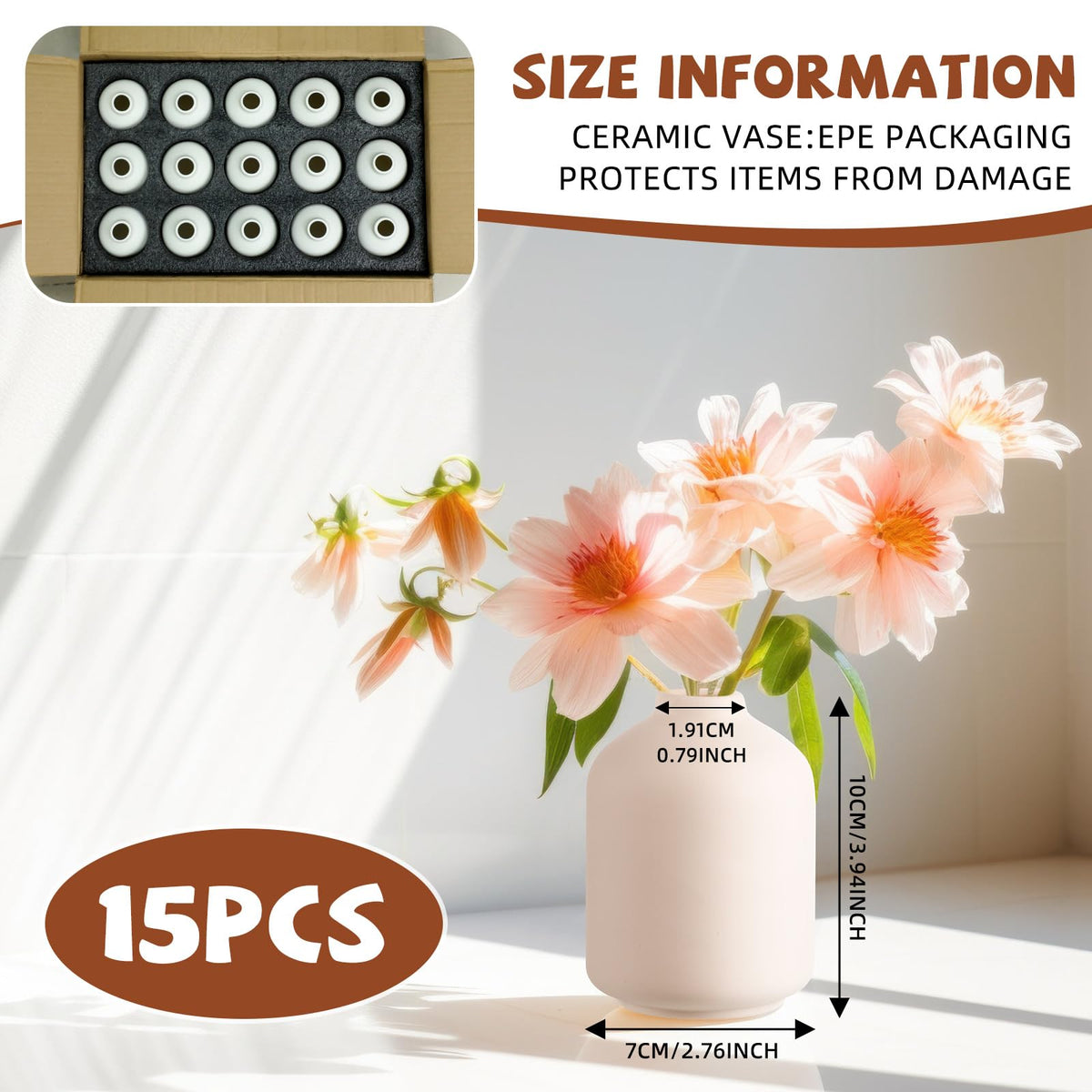 Tioncy boho-style white ceramic vases elevate dining and mantel displays.