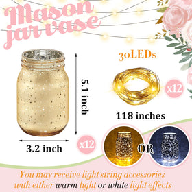 Tioncy LED light strings laid along jars create a warm wedding ambiance