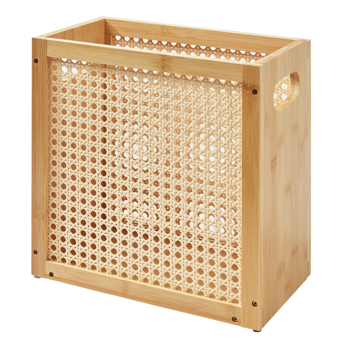 TIOPGHAD small-wicker-waste-basket with side wicker texture, enhances airflow and moisture control