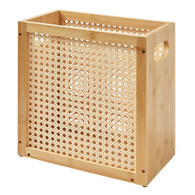 TIOPGHAD small-wicker-waste-basket with side wicker texture, enhances airflow and moisture control