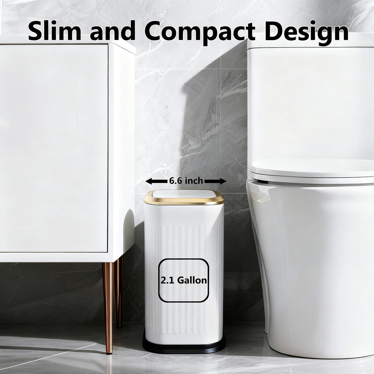 TIPGO 2.1-gallon stainless steel wastebasket with fingerprint-resistant finish