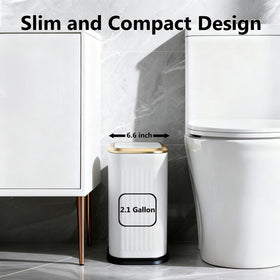 TIPGO 2.1-gallon stainless steel wastebasket with fingerprint-resistant finish