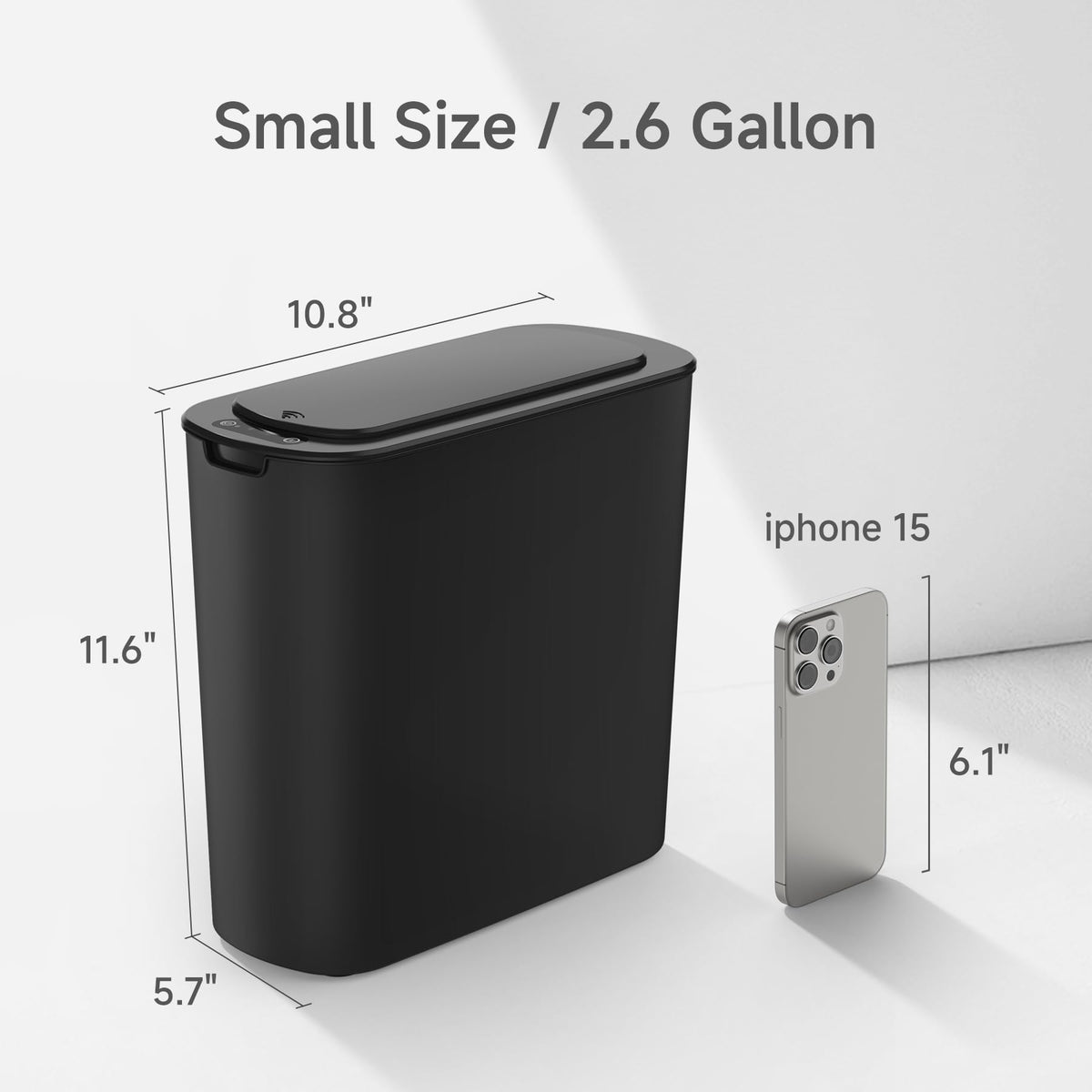 TIPGO 2.6-gallon wastebasket keeps odors contained with a snug lid.