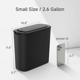 TIPGO 2.6-gallon wastebasket keeps odors contained with a snug lid.