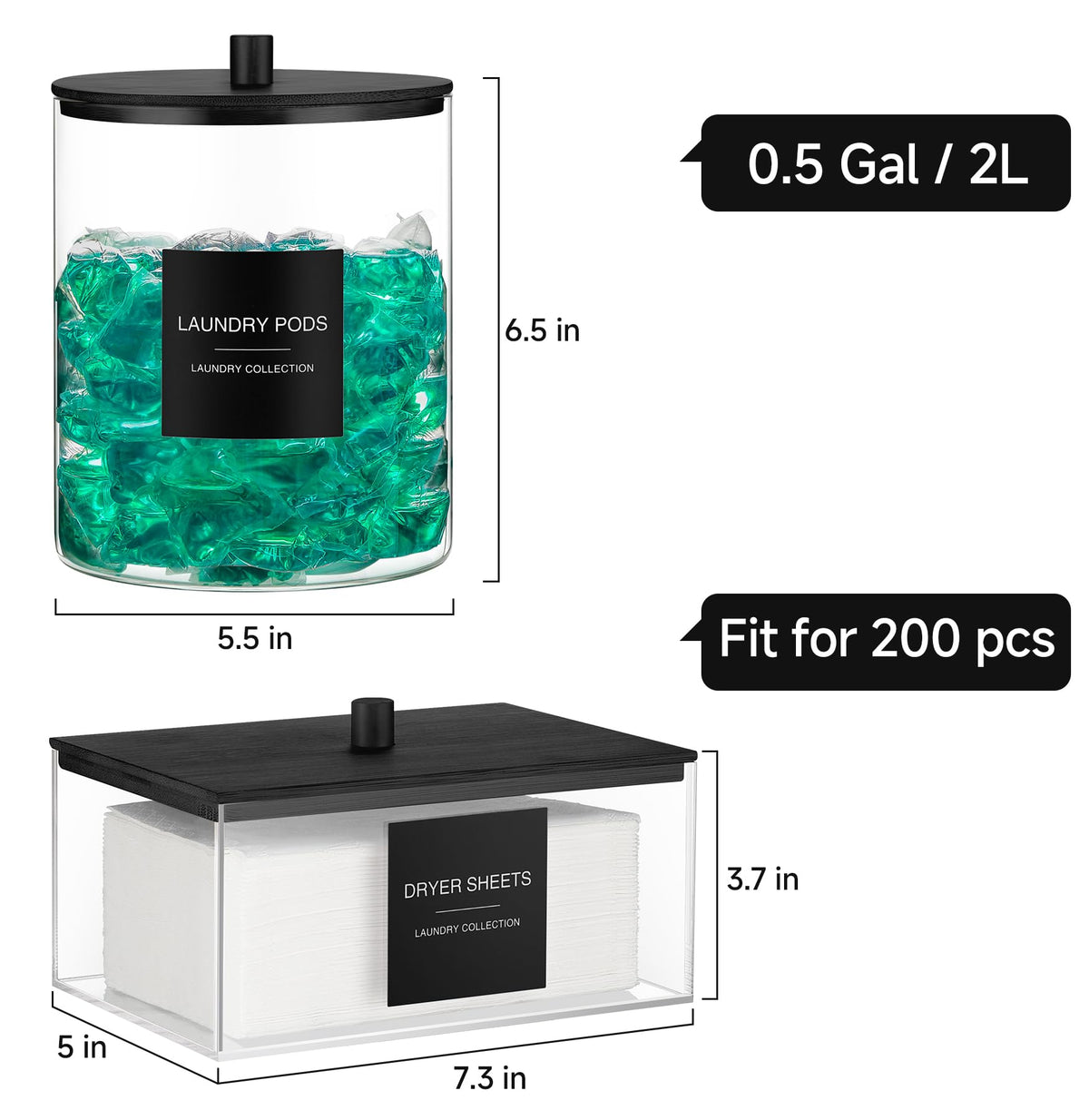 TIPGO acrylic dryer sheet holder with lid keeps sheets neat.