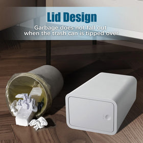 TIPGO compact bin designed to fit into a corner in grey finish.