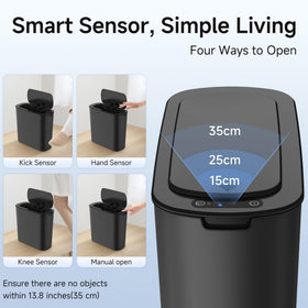 TIPGO trash can uses infrared sensing for hands-free convenient disposal.