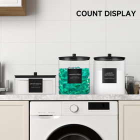 TIPGO laundry pods container keeps pods organized on the shelf
