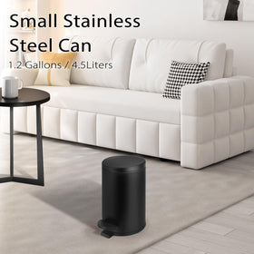 TIPGO matte black trash bin fits small spaces.