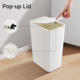 TIPGO trash can with removable lid eases bag changes.
