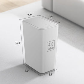 Modern grey TIPGO trash can blends with contemporary decor.