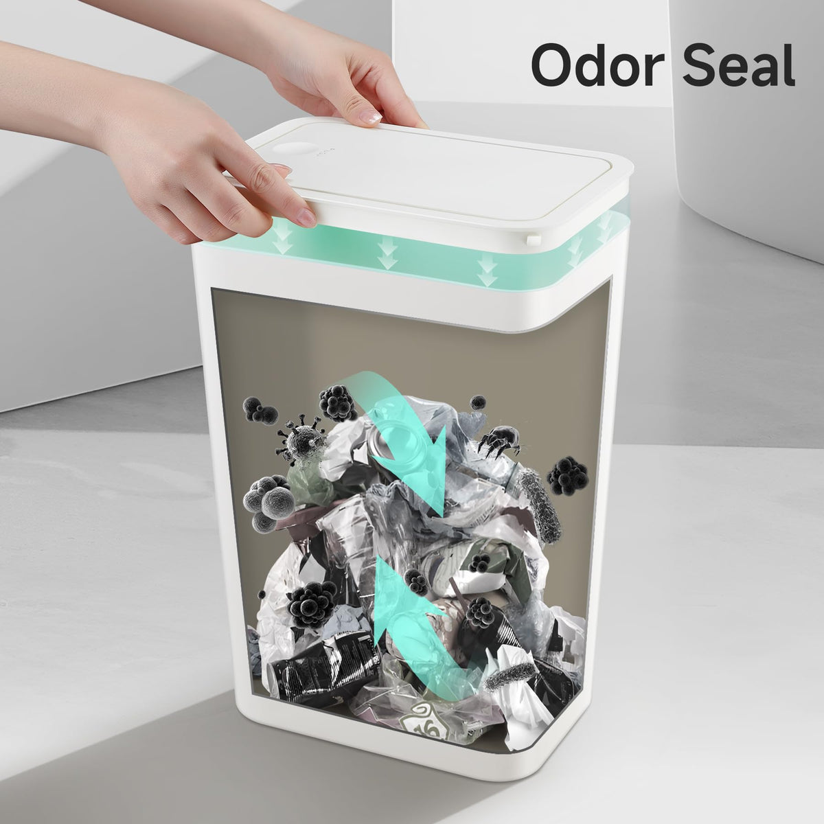 TIPGO odor-control lid keeps room smelling fresh and inviting.