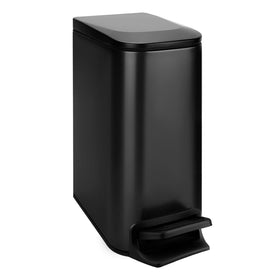 TIPGO Slim Trash Can with Lid Soft Close for quiet bathroom use.