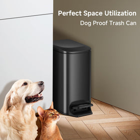 TIPGO Slim Trash Can Matte Black Finish adds modern style.