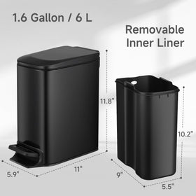 TIPGO Slim Trash Can Narrow Space Design fits tight spots.