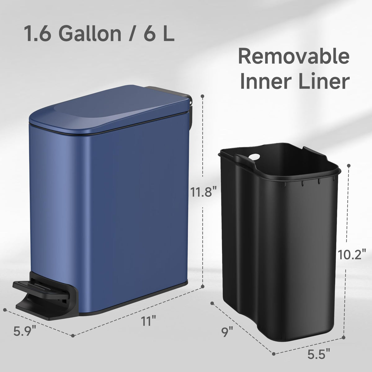 TIPGO Slim removable inner bucket for easy cleaning