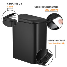 TIPGO Slim Trash Can Removable Inner Bucket for easy cleaning.