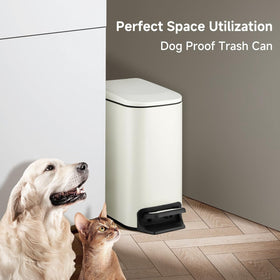 TIPGO slim trash can compact footprint saves space in tight rooms