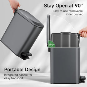 TIPGO Slim trash can space-saving design ideal for tight corners.