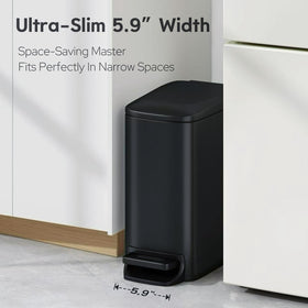 TIPGO Slim Trash Can with Steel Pedal for durable daily use.