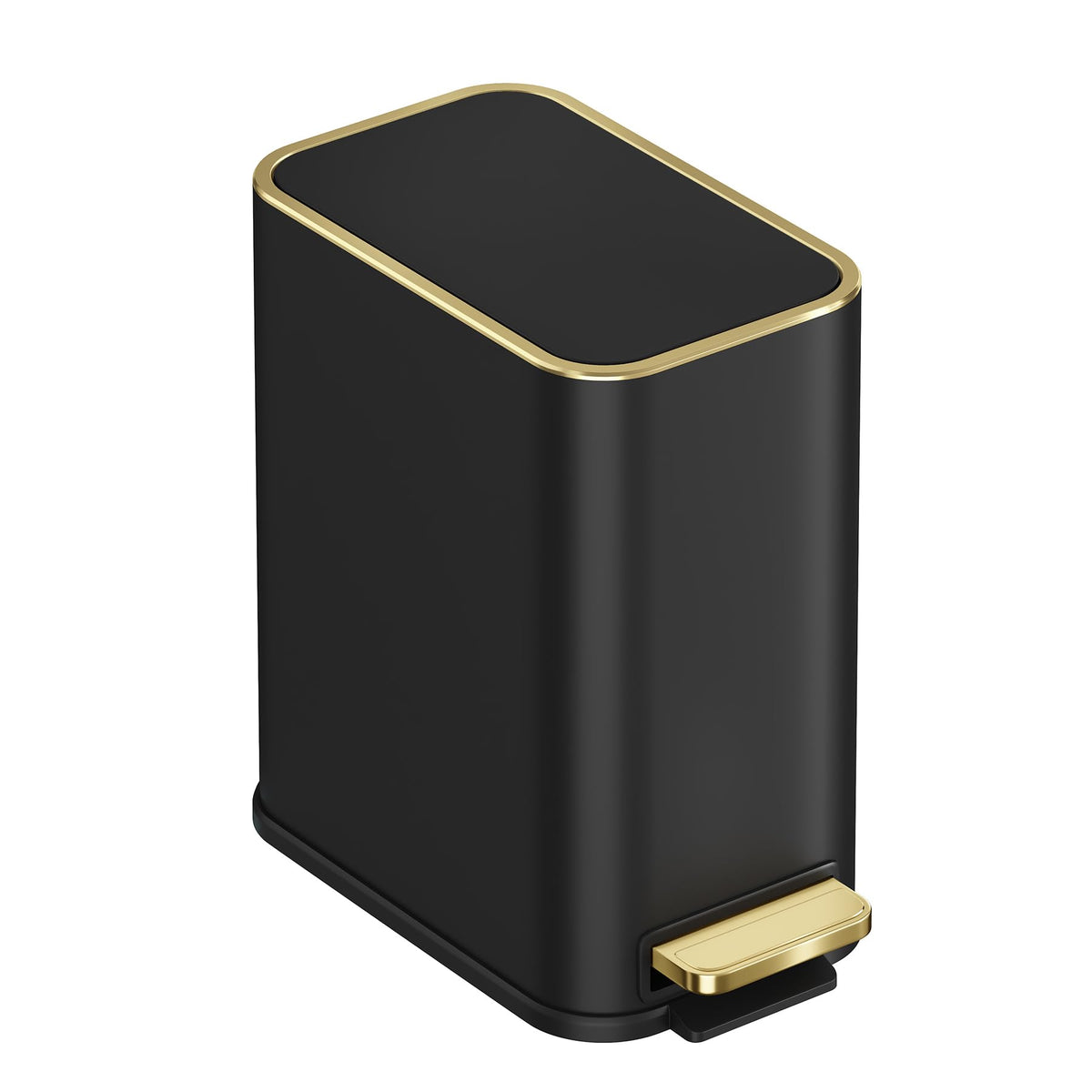 TIPGO small bathroom trash can with soft-close lid for quiet use