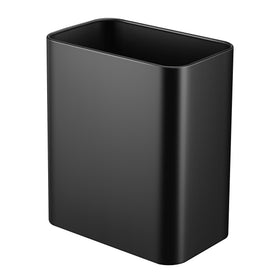 TIPGO small metal trash can with open top in matte black for easy disposal