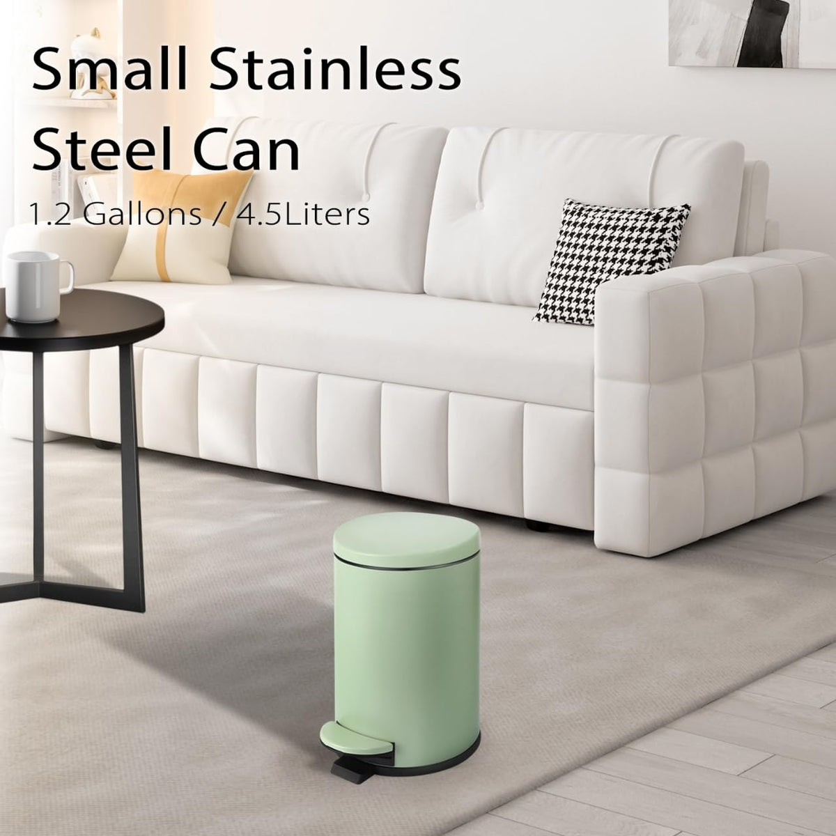 TIPGO silent-close lid reduces noise during waste disposal in home settings.