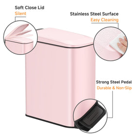TIPGO stainless steel pedal with soft close for quiet use