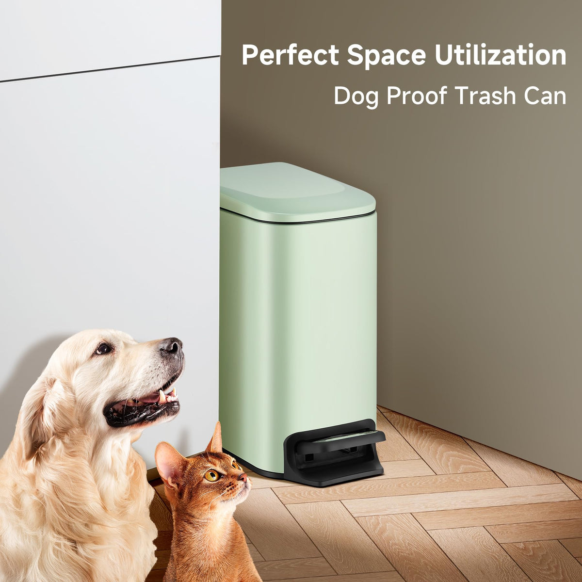 TIPGO green waste bin with odor-control lid for cleaner spaces.