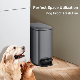 TIPGO Slim trash can odor-control lid-fit helps contain smells.