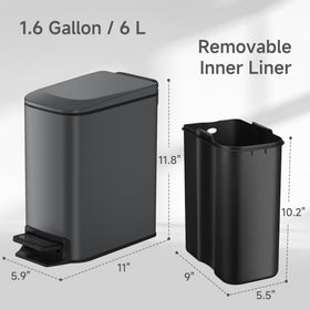 TIPGO Slim trash can stay-open at 90 degrees for easy bag changes.