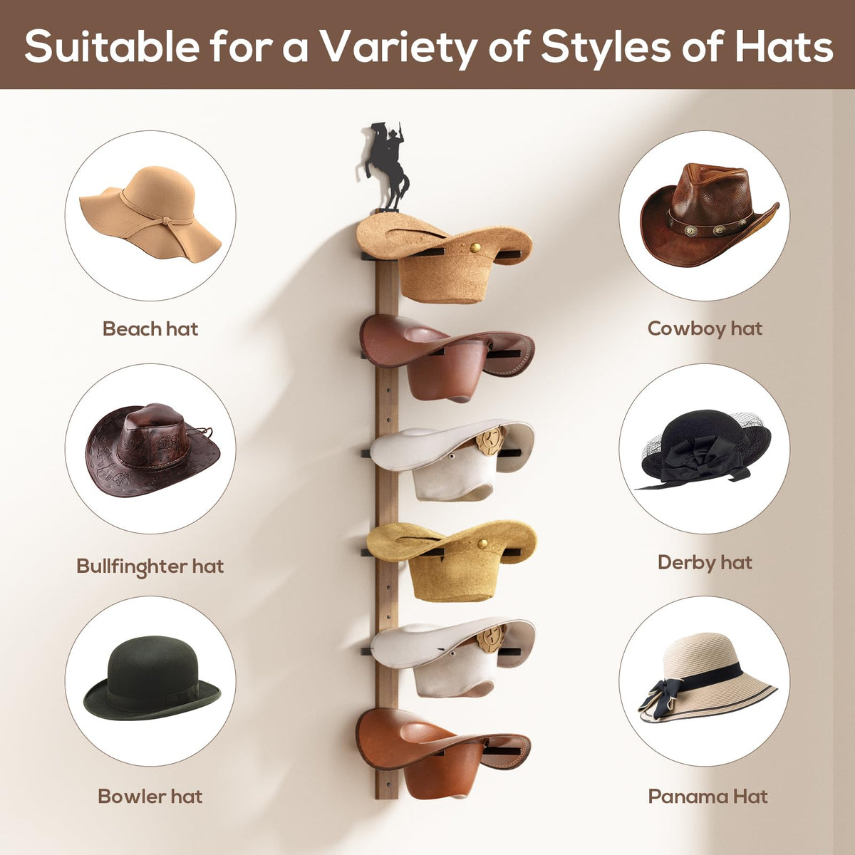 TIPSYTREE 3-piece hat hanger layout demonstrates flexible display options.