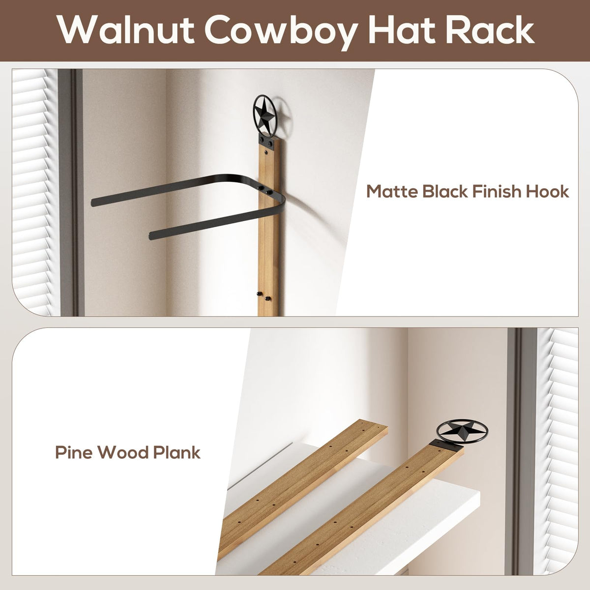 TipsyTree Entryway mounted hat rack complements rustic foyer decor.