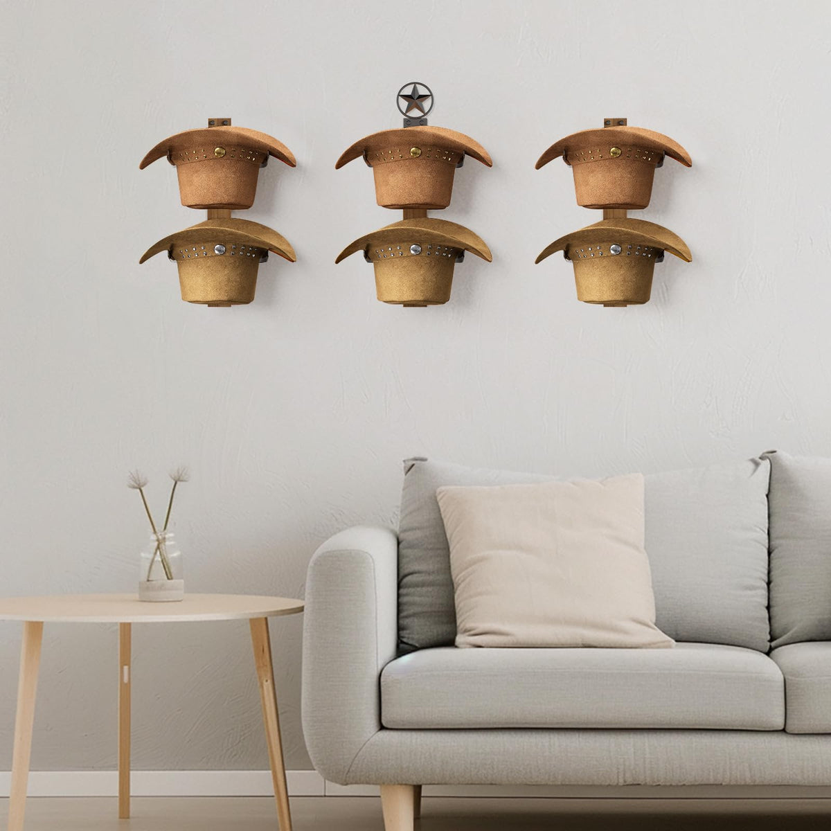 TipsyTree Ranch room setup with wall-mounted hat rack and warm wood tones.