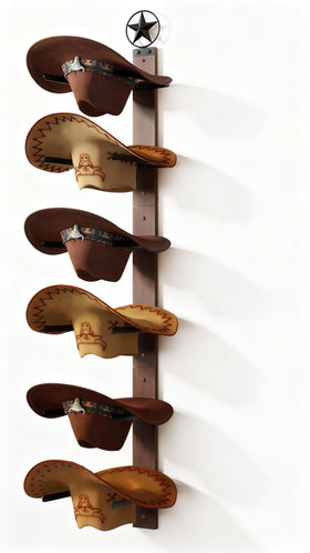 TipsyTree Cowboy Hat Rack wall panel horizontal holds up to six hats for organized entry.