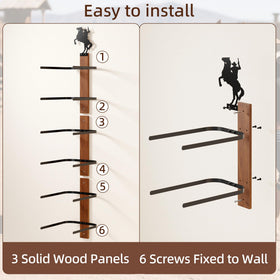TIPSYTREE solid wood with rustproof steel for durable wall storage.